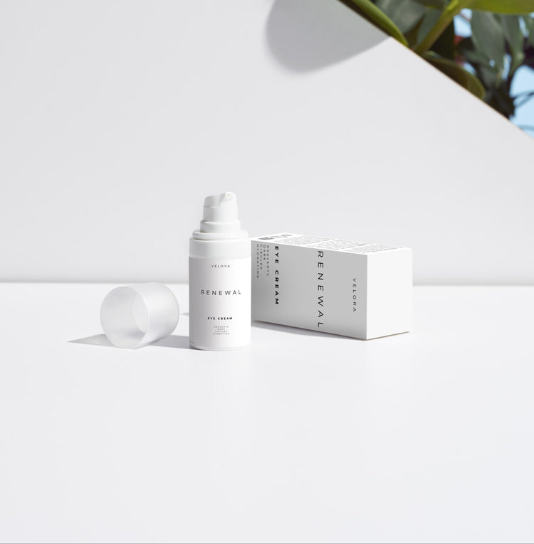 Velora Renewal Eye Cream with its box